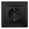 Розетка 1-ая с заземлением антрацит Intro Plano