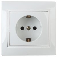 Розетка Intro Plano 1-ая с заземлением белый (10)