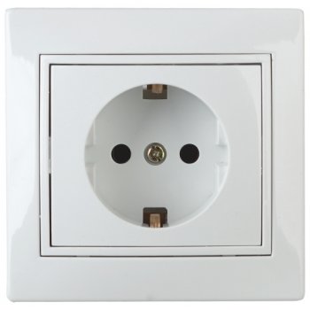 Розетка Intro Plano 1-ая с заземлением белый (10)