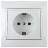 Розетка 1-ая с заземлением з/ш белый Intro Plano