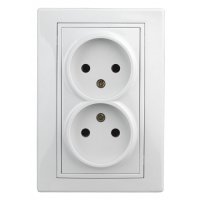 Розетка Intro Plano 2-ая без заземления белый (10)