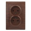 Розетка Intro Plano 2-ая без заземления венге (10)