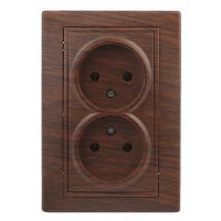 Розетка Intro Plano 2-ая без заземления венге (10)