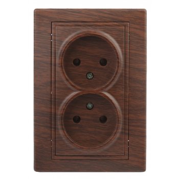 Розетка Intro Plano 2-ая без заземления венге (10)