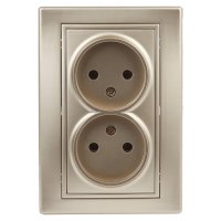 Розетка 2-ая без заземления шампань Intro Plano