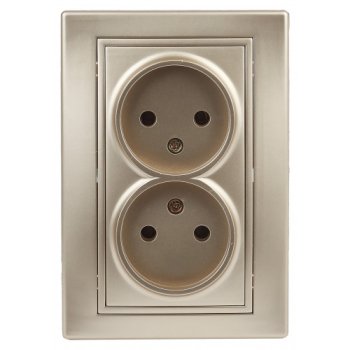 Розетка 2-ая без заземления шампань Intro Plano