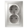 Розетка Intro Plano 2-ая с/з алюминий (10)