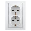 Розетка 2-ая с заземлением белый Intro Plano