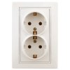 Розетка 2-ая с заземлением слоновая кость Intro Plano
