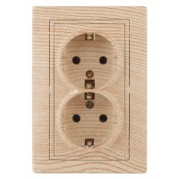 Розетка Intro Plano 2-ая с заземлением сосна (10)