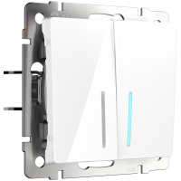 Механизм выключателя Werkel 2кл подсветка белый (10)