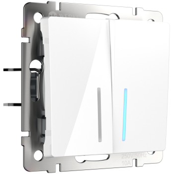 Механизм выключателя Werkel 2кл подсветка белый (10)