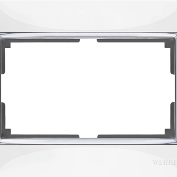 Рамка Werkel Snabb 1-ая для 2-ой розетки белый/хром (10)