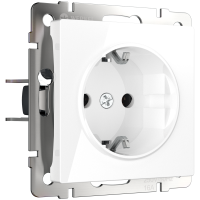 Механизм розетки Werkel 1-ая с заземлением белый (10)
