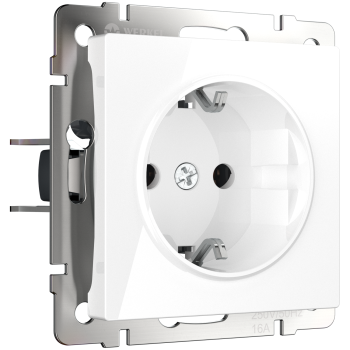 Механизм розетки Werkel 1-ая с заземлением белый (10)