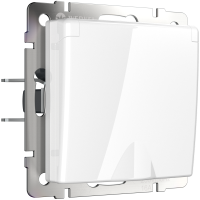 Механизм розетки Werkel 1-ая с заземлением крышка белый (10)