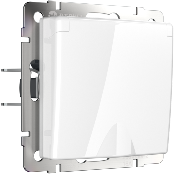 Механизм розетки Werkel 1-ая с заземлением крышка белый (10)