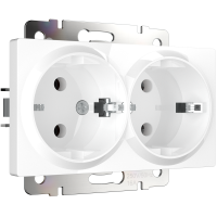 Механизм розетки Werkel 2-ая с заземлением белый (10)