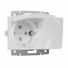 Механизм розетки Werkel 2-ая с заземлением шторки крышка IP44 белый (10)