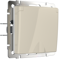 Механизм розетки Werkel 1-ая с заземлением крышка слоновая кость (10)