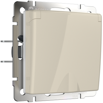 Механизм розетки Werkel 1-ая с заземлением крышка слоновая кость (10)