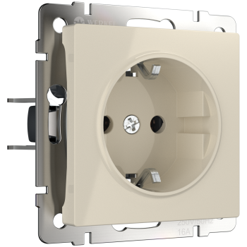 Механизм розетки Werkel 1-ая с заземлением слоновая кость (10)