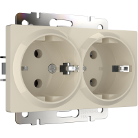 Механизм розетки Werkel 2-ая с заземлением слоновая кость (10)
