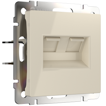 Механизм розетки Werkel RJ11+RJ45 слоновая кость (10)