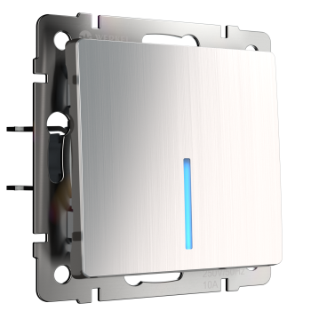 Механизм выключателя Werkel 1кл подсветка глянцевый никель (10)