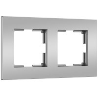 Рамка Werkel Slab 2-ая серебро матовый (10)