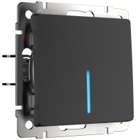 Механизм выключателя Werkel 1кл подсветка чёрный матовый (10)