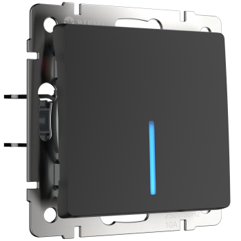 Механизм выключателя Werkel 1кл подсветка чёрный матовый (10)