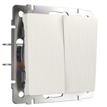 Механизм выключателя Werkel 2кл проходной перламутровый рифлёный (10)