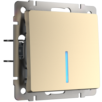 Механизм выключателя Werkel 1кл подсветка шампань (10)