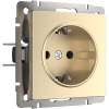 Механизм розетки Werkel 1-ая с заземлением шампань (10)