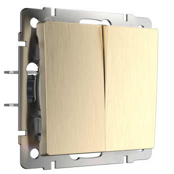 Механизм выключателя Werkel 2кл проходной шампань рифленый (10)