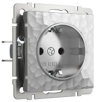Механизм розетки Werkel Hammer 1ая с заземлением серебряный