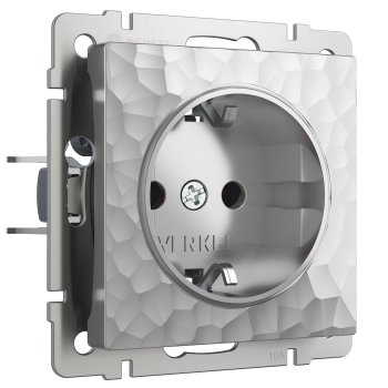 Механизм розетки Werkel Hammer 1ая с заземлением серебряный