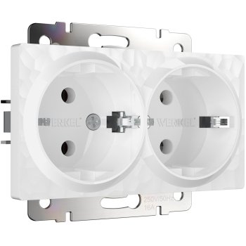 Механизм розетки Werkel Hammer 2ая с заземлением белый
