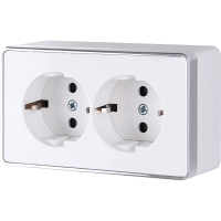 Розетка Werkel Gallant 2-ая с заземлением белый (5)