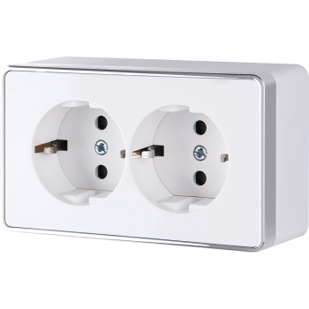 Розетка Werkel Gallant 2-ая с заземлением белый (5)