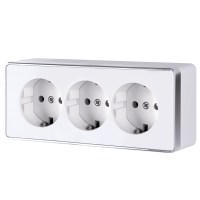 Розетка Werkel Gallant 3-ая с заземлением шторки белый (5)