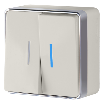 Выключатель Werkel Gallant 2кл подсветка слоновая кость (10)