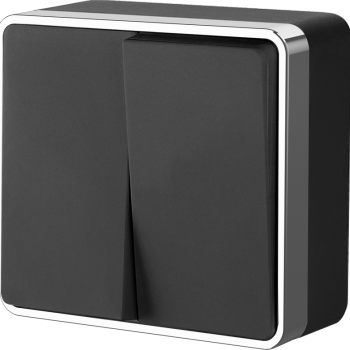 Выключатель Werkel Gallant 2кл черный/хром (10)