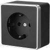 Розетка Werkel Gallant 1-ая с заземлением черный/хром (10)