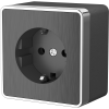 Розетка Werkel Gallant 1-ая с заземлением графит рифленый (10)