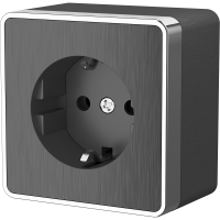 Розетка Werkel Gallant 1-ая с заземлением графит рифленый (10)