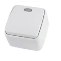 Выключатель TDM Дача 1кл. белый подсветка (10/100)