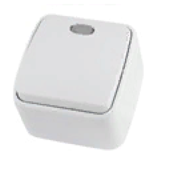 Выключатель TDM Дача 1кл. белый подсветка (10/100)