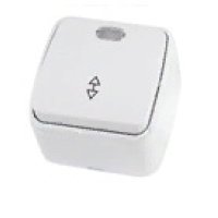 Выключатель TDM Дача 1кл. белый проходной подсветка (10/100)